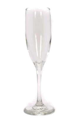 Image of champagne flute 6 ounce glassware rental from FLEXX Productions.