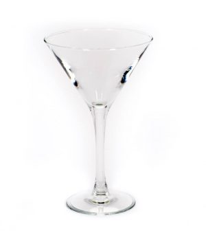 Image of clear 10 ounce martini glass rental from FLEXX Productions