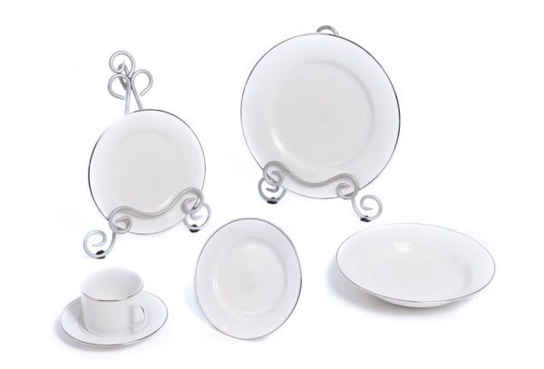 Silver Rim China Set