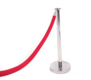 Chrome Stanchion with Red Rope