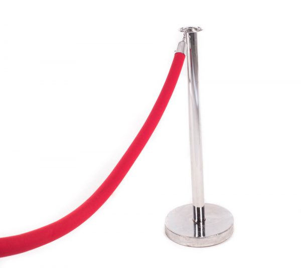 Chrome Stanchion with Red Rope