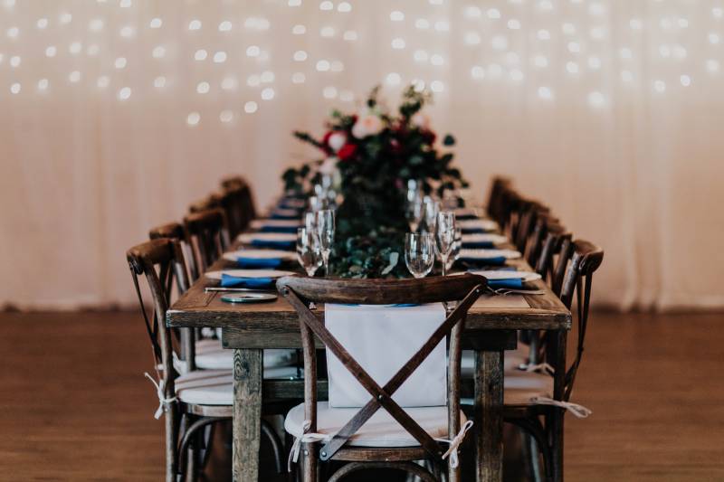 Rustic Wedding tables at Rocky Mountain Bride.