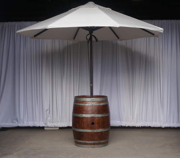 Wine Barrel With Umbrella