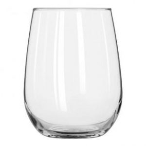 Image of a stemless wine 17 ounce glassware rental from FLEXX Productions