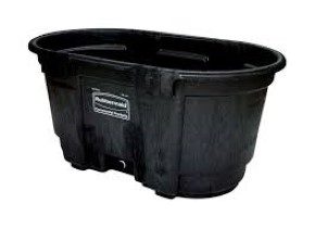2-Keg Black Plastic Trough