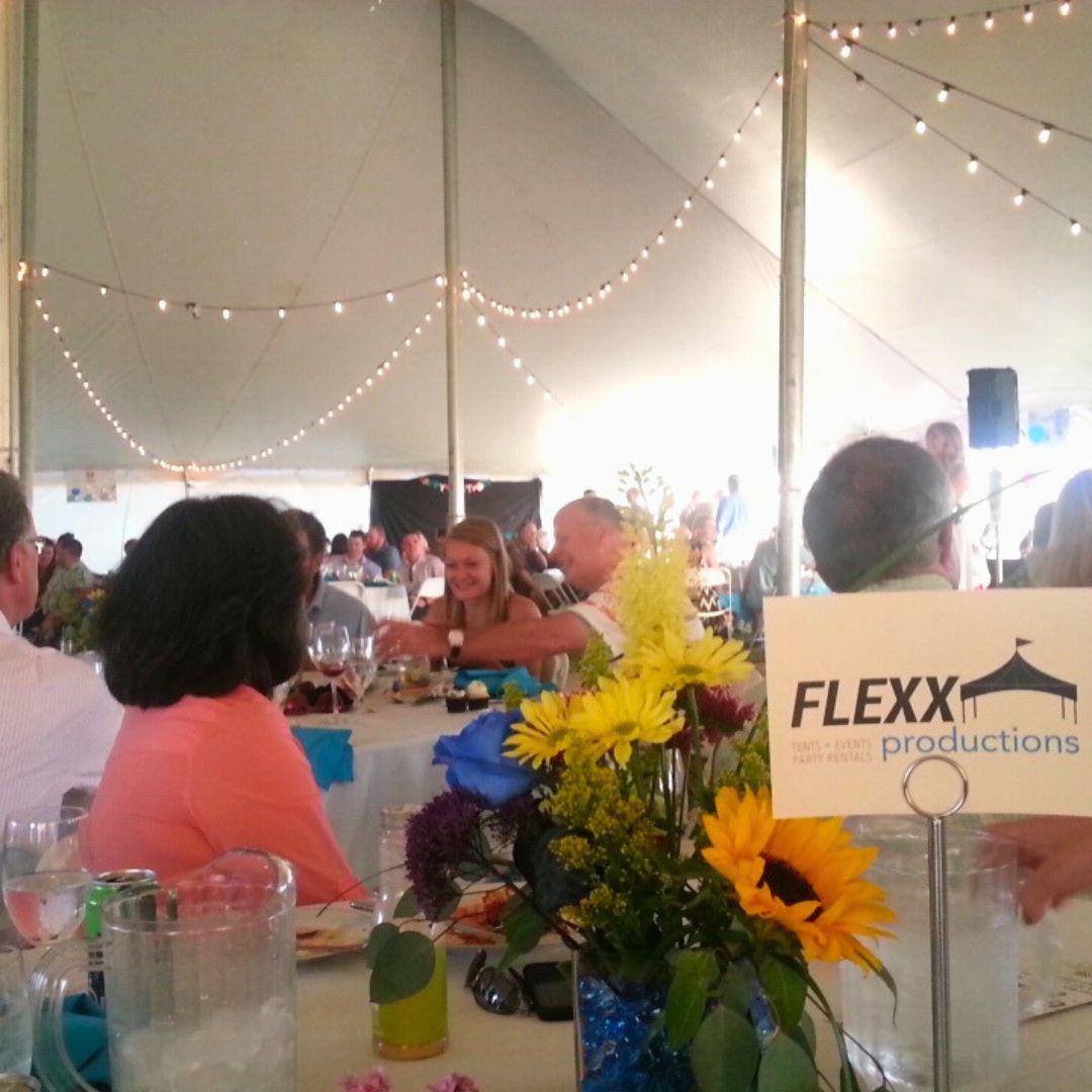 more-than-just-rentals People sitting at tables under a tent set up for a fundraising event
