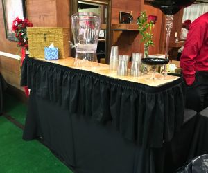 Beverage, bar, and other festival rentals set up for an event