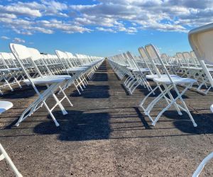 White folding chair rentals for nonprofit events
