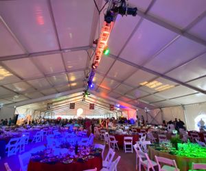 Colorful LED lighting rentals for indoor/outdoor nonprofit events