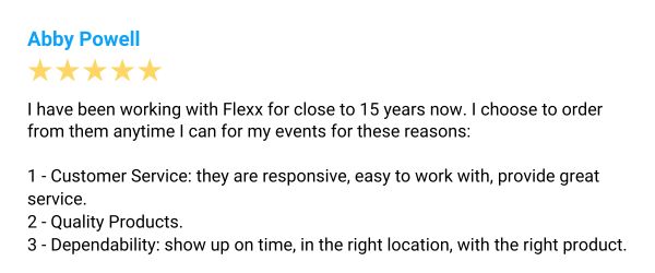 flexx-review-abby-powell Five-star Google review from Abby Powell